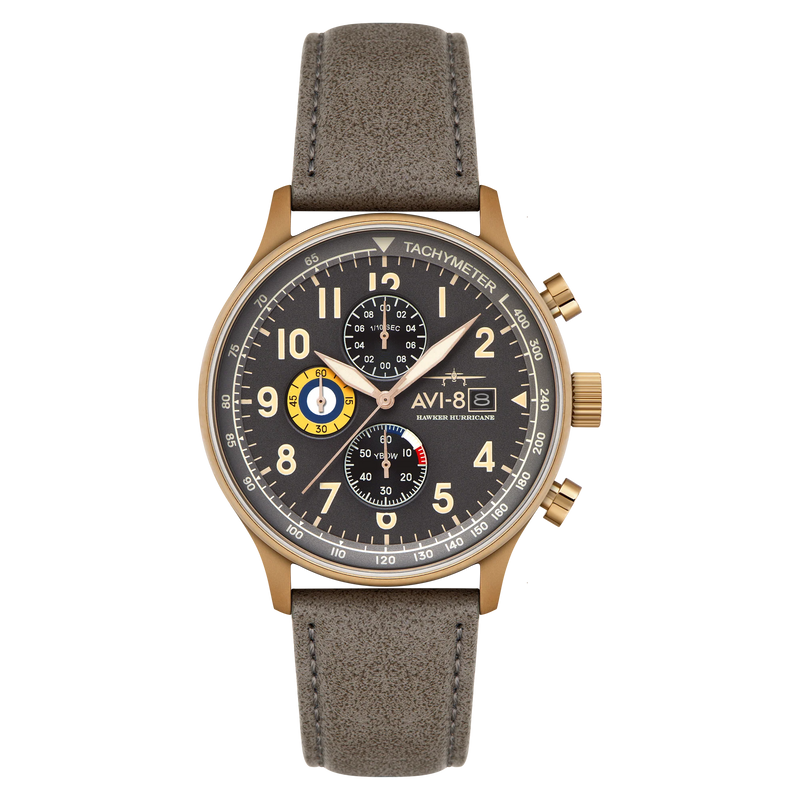 AVI-8 Hawker Hurricane Classic Chronograph Fossil Grey AV-4011-0P