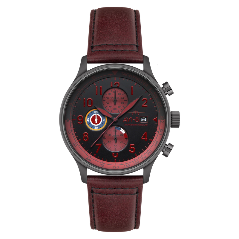 AVI-8 Hawker Hurricane Classic Chronograph Blood Red AV-4011-0S