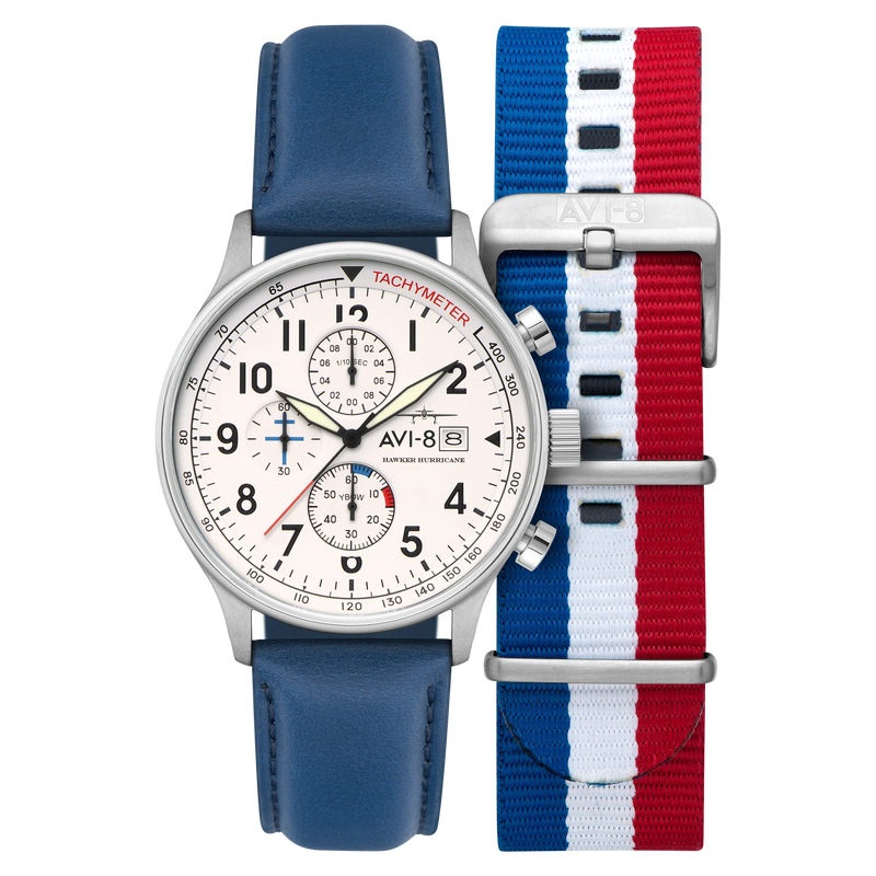 AVI-8 Hawker Hurricane Classic Chronograph Blue White AV-4011-0X