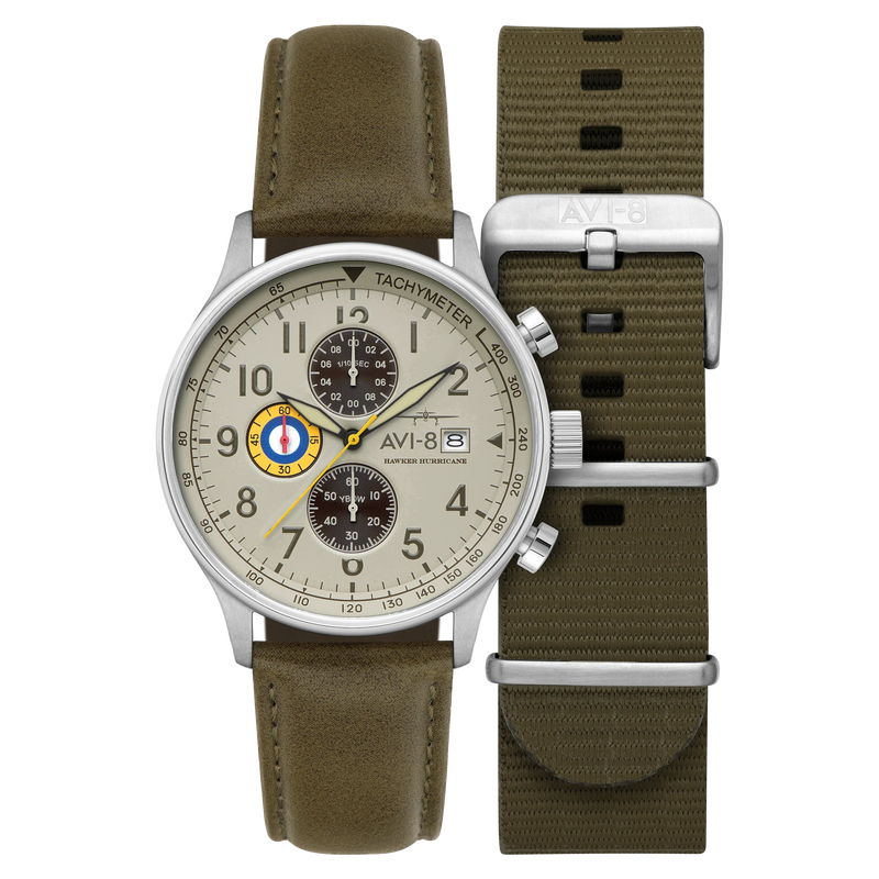 AVI-8 Hawker Hurricane Classic Chronograph Khaki Green AV-4011-1B