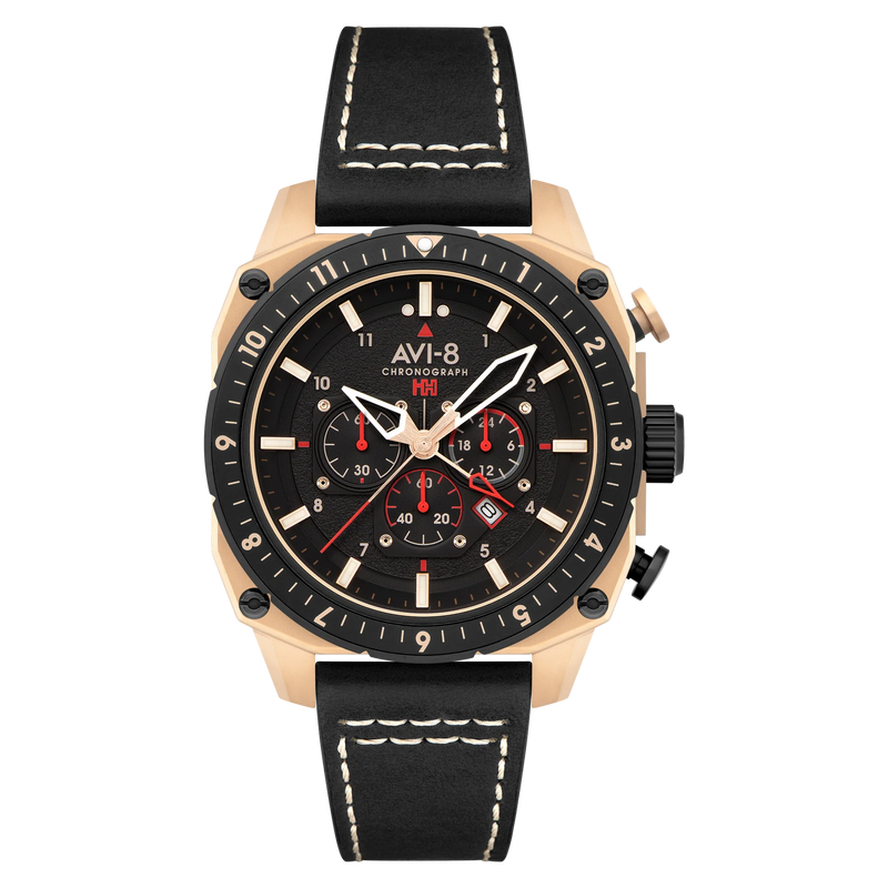 AVI-8 Hawker Hunter Atlas Dual Time Chronograph Jet Black AV-4100-06