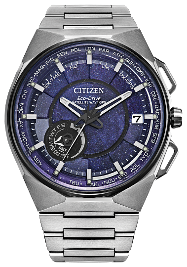 Citizen Eco-Drive Satellite Wave X Perpetual World Time Blue Dial CC3097-52L