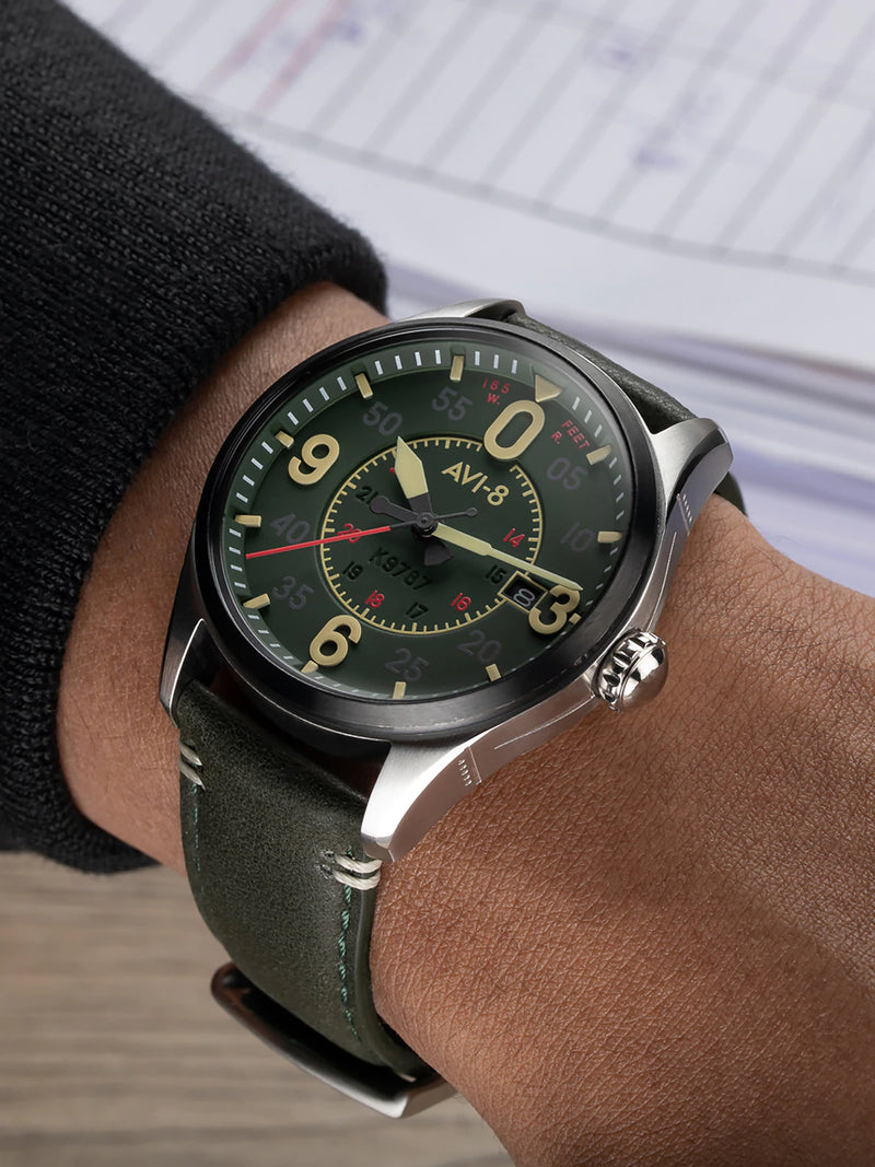 AVI-8 Spitfire Smith Birmingham Automatic Watch Green AV-4090-03