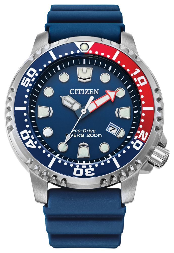 Citizen Eco-Drive Promaster Diver Blue Dial Polyurethane Strap Watch BN0168-06L