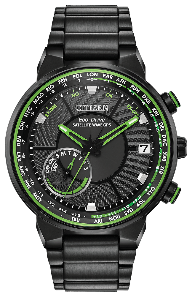 Citizen Eco-Drive Satellite Wave GPS Freedom Green Black CC3035-50E